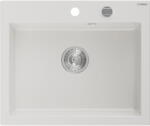 Mexen Elix chiuvetă din granit 1-cameră 600 x 500 mm, alb, sifon crom - 6525601005-20 (6525601005-20) Chiuveta