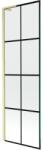 Mexen Next L paravan de baie cu 1 canat 60 x 150 cm, grilaj negru, auriu periat - 895-060-000-03-77-55 (895-060-000-03-77-55)