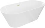 Mexen Luna Slim cadă freestanding 170 x 75 cm, albă, preaplin auriu periat - 52041707500-55 (52041707500-55)