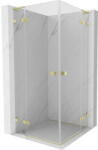 Mexen Lunar L Duo cabină de duș batantă 85 x 85 cm, transparentă, auriu periat - 834L-085L-085P-55-00 (834L-085L-085P-55-00)