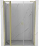 Mexen Mist L uși de duș batante 145 cm, transparent, auriu periat - 8A4L-145-001-55-00 (8A4L-145-001-55-00)