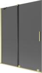 Mexen Velar paravan de cadă cu 2 uși glisante 140 x 150 cm, grafit, auriu periat - 896-140-000-41-55 (896-140-000-41-55)