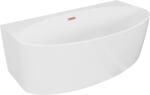 Mexen Bruna cadă de baie stând liber montată la perete 170 x 88 cm, alb lucios, preaplin cupru periat - 52731708800-65 (52731708800-65)