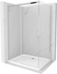 Mexen Omega cabină de duș glisantă 130 x 100 cm, transparentă, crom + cadă de duș plată - 825-130-100-01-00-4010 (825-130-100-01-00-4010)
