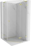 Mexen Lunar L cabina de duș pentagonală pivotantă dreapta 80 x 80 cm, transparentă, aurie periată - 831L-080P-080L-55-00-P (831L-080P-080L-55-00-P)