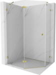 Mexen Lunar cabina de duș pentagonală cu deschidere spre stânga 100 x 80 cm, transparentă, aurie - 831-100L-080P-50-00-L (831-100L-080P-50-00-L)