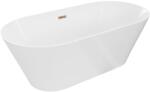 Mexen Luna Slim cadă freestanding 170 x 75 cm, albă, preaplin aur roz - 52041707500-60 (52041707500-60)