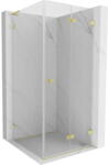 Mexen Lunar-F L cabina de duș pliabilă dreapta 80 x 80 cm, transparentă, auriu periat - 836L-080-080-55-00-P (836L-080-080-55-00-P)