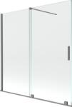 Mexen Velar panou de cadă pliabil cu 2 aripi, glisant, 160 x 150 cm, transparent, gun metal - 896-160-000-01-95 (896-160-000-01-95)