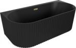 Mexen Sella cadă freestandingă amplasată lângă perete, riflată, 170 x 80 cm, negru mat, preaplin auriu - 52711708071-50 (52711708071-50)