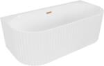 Mexen Sella cadă de baie freestanding cu profiluri asimetrice 170 x 80 cm, alb lucios, preaplin cupru periat - 52711708000-65 (52711708000-65)
