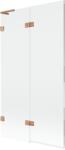 Mexen Lunar L paravan cadă cu 2 panouri stânga 100 x 150 cm, transparent, cupru periat - 897L-100-100-65-00-L (897L-100-100-65-00-L)