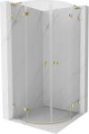 Mexen Lunar L cabină de duș semicirculară batantă 90 x 90 cm, transparentă, aurie - 833L-090L-090P-50-00 (833L-090L-090P-50-00)