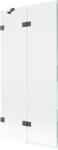 Mexen Lunar paravan de cadă 2 canate stânga 90 x 150 cm, transparent, gri pistol periat - 897-090-100-66-00-L (897-090-100-66-00-L)