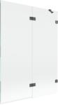 Mexen Lunar paravan de cadă cu 2 uși dreapta 130 x 150 cm, transparent, gri armat periat - 897-130-100-66-00-P (897-130-100-66-00-P)
