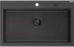 Mexen Elix chiuvetă din granit cu 1 compartiment 800 x 500 mm, negru pătat, sifon negru - 6527801005-76-B (6527801005-76-B) Chiuveta