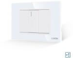 Luxion Intrerupator Simplu Cruce Mecanic 1M si 2 Taste False LUXION cu Rama din Sticla, Standard Italian, 3M