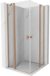 Mexen Mist Duo cabină de duș rabatabilă 75 x 75 cm, transparent, cupru periat - 8A4-075-075-65-00 (8A4-075-075-65-00)