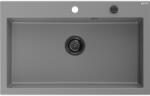 Mexen Elix chiuvetă de granit 1-cameră 800 x 500 mm, gri, sifon negru - 6527801005-71-B (6527801005-71-B) Chiuveta