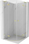 Mexen Lunar L cabina de duș semirotundă basculantă 90 x 90 cm, transparentă, aurie periată - 833L-090L-090P-55-00 (833L-090L-090P-55-00)