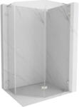 Mexen Lunar L cabina de duș pentagonală cu deschidere pe dreapta 90 x 80 cm, transparent, nichel periat (831L-090P-080L-97-00-P)