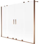 Mexen Velar Duo kétszárnyú térelválasztó toló rendszerű kádra 180 x 150 cm, zúzmara, rózsaarany - 896-180-000-32-60 (896-180-000-32-60)