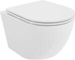 Mexen Lena WC csésze Rimless Tornado lassan záródó slim deszkával, duroplast, fényes fehér - 30220300T (30220300T)