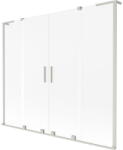 Mexen Velar L Duo 2-részes, tolható fürdőkád paraván 200 x 150 cm, jég, kefélt nikkel - 896-200-003-32-97 (896-200-003-32-97)