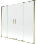Mexen Velar L Duo fürdőkád paraván 2-szárnyú toló 180 x 150 cm, átlátszó, arany - 896-180-003-02-50 (896-180-003-02-50)