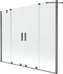 Mexen Velar Duo kádparaván 2-szárnyú toló 190 x 150 cm, átlátszó, gun gray kefélt - 896-190-000-02-66 (896-190-000-02-66)