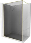 Mexen Kioto-F zuhanyfal Walk-in kerettel 130 x 202 cm, grafit 8 mm, arany kefélt - 800-130-104-55-40 (800-130-104-55-40)