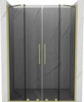Mexen Velar Duo tolóajtós zuhanyajtó 140 cm, grafit, arany kefélt - 871-140-000-42-55 (871-140-000-42-55)