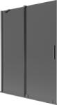 Mexen Velar 2-szárnyú, tolóajtós fürdőszobai paraván 130 x 150 cm, grafit, gun gray kefélt - 896-130-000-41-66 (896-130-000-41-66)