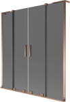 Mexen Velar L Duo kétszárnyú kádparaván 140 x 150 cm, grafit, rózsaarany - 896-140-003-42-60 (896-140-003-42-60)
