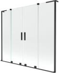 Mexen Velar L Duo 2 szárnyú, toló fürdőkád paraván 200 x 150 cm, átlátszó, fekete - 896-200-003-02-70 (896-200-003-02-70)