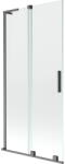 Mexen Velar L 2-szárnyú toló fürdőszobai paraván 90 x 150 cm, átlátszó, gun gray kefélt - 896-090-003-01-66 (896-090-003-01-66)