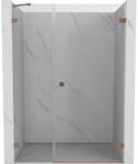 Mexen Lunar-B jobbra nyíló zuhanyajtó 125 cm, átlátszó, kefélt réz - 832S-125-050-65-00-P (832S-125-050-65-00-P)