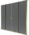 Mexen Velar L Duo fürdőkád paraván, 2-szárnyú tolóajtó, 200 x 150 cm, grafit, arany - 896-200-003-42-50 (896-200-003-42-50)
