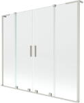 Mexen Velar L Duo kádparaván 2-részes tolóajtós 180 x 150 cm, átlátszó, kefélt nikkel - 896-180-003-02-97 (896-180-003-02-97)