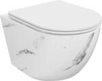Mexen Lena Rimless WC csésze lassan lecsukódó slim ülőkével, duroplast, fehér kő - 30224092 (30224092)