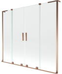 Mexen Velar L Duo kádparaván 2 szárnyú toló 170 x 150 cm, átlátszó, rózsaarany - 896-170-003-02-60 (896-170-003-02-60)