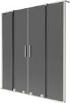 Mexen Velar L Duo 2-szárnyas toló fürdőkád paraván 150 x 150 cm, grafit, csiszolt nikkel - 896-150-003-42-97 (896-150-003-42-97)
