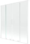 Mexen Velar L Duo 2-paneles, tolóajtós fürdőkád paraván 140 x 150 cm, átlátszó, fehér - 896-140-003-02-20 (896-140-003-02-20)