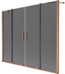 Mexen Velar Duo kétszárnyú, tolózáras 180 x 150 cm-es fürdőkád paraván, grafit, csiszolt réz - 896-180-000-42-65 (896-180-000-42-65)
