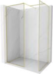Mexen Kioto-XF Walk-in zuhanyfal kerettel 160x120 cm, átlátszó 10 mm, arany matt - 800-160-202-04-55-120-XF (800-160-202-04-55-120-XF)