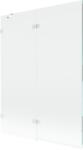 Mexen Lunar 2 szárnyú bal oldali fürdőkád paraván 130 x 150 cm, átlátszó, fehér - 897-130-100-20-00-L (897-130-100-20-00-L)
