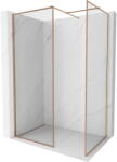 Mexen Kioto-F zuhanyfal Walk-in kerettel 120 x 100 cm, átlátszó 8 mm, kefézett réz - 800-120-202-04-65-100 (800-120-202-04-65-100)
