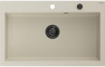 Mexen Elix 1 rekeszes gránit mosogató 800 x 500 mm, bézs, fekete szifon - 6527801005-69-B (6527801005-69-B)