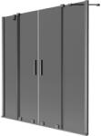 Mexen Velar Duo 2-szárnyú toló kádparaván 160 x 150 cm, grafit, gun gray kefélt - 896-160-000-42-66 (896-160-000-42-66)