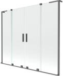 Mexen Velar L Duo kádparaván, 2-szárnyú toló, 180 x 150 cm, áttetsző, gun metal - 896-180-003-02-95 (896-180-003-02-95)